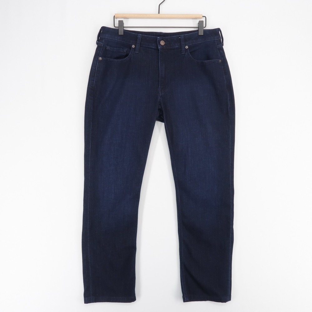 True Classic Jeans Mens 33 Blue Dark Wash Stretch Five Pocket Straight Leg
